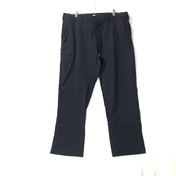 LB Tech Pants Mens 38x30 Classic Fit Black Flat Front - Picture 1 of 6